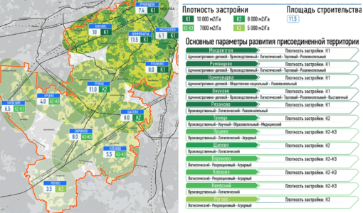 Планы расширения москвы до 2030 года карта